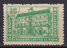 Etiqueta local SCW Mallorca (Baleares) Edifil 100 serie A y número invertido MNH