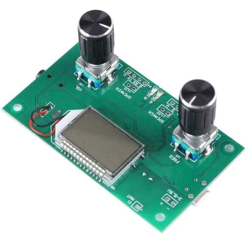 Wireless FM Radio Module with Blue Backlit LCD Display and Amplification Chip