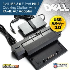 DELL USB 3.0 E-Port Plus Docking Station + Adapter E7240 E7250 E7270 E7440 E7450
