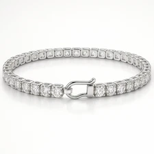 7 Ct Treated Natural Diamond Tennis Bracelet 14K White Gold Jewelry