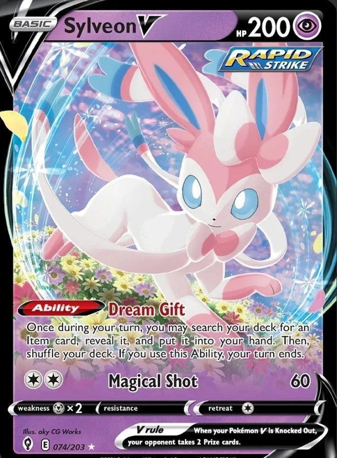 Pokémon JCC Sylveon V 074/203 Rapid Strike Ultra Rare Anglais 2021 - Photo 1/1