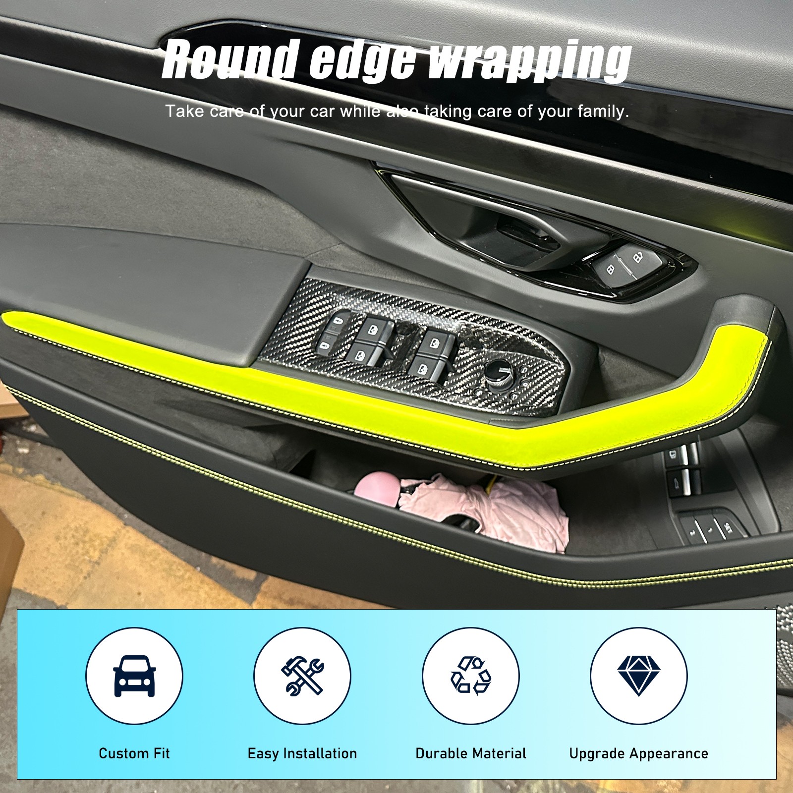 Dry Carbon Fiber Door Window Lift Trim For Lamborghini Urus / Urus SE 2018-2021