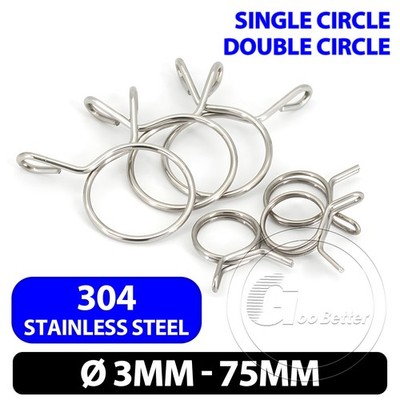 Single / Double Wire Spring Clips / Silicone Hose Pipe Air Fuel Band Tube Clamp