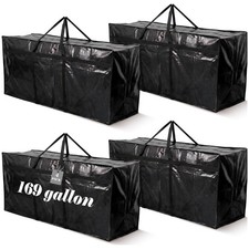 4 Pcs 169 Gallon Extra Large Moving Bags Heavy Duty Storage Bag with Strong Z...