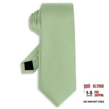 Ties For Men Solid Color Men's Tie 3.15" 8CM Sage Green