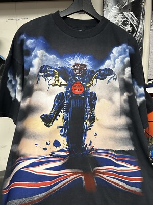 Iron Maiden Vintage Tシャツ Lサイズ VINTAGE IRON MAIDEN ALL OVER PRINT SINGLE STITCH MUSIC BAND
