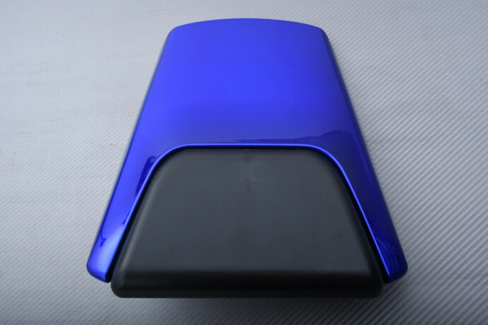 Housse de selle arrière bleu premium pour Yamaha YZF R6 RJ03 01-02 en similicuir renforcé