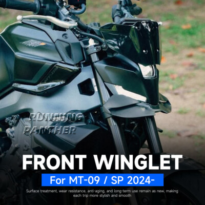 Ailerons Aérodynamiques Avant Pour Yamaha MT-09 / MT-09 SP 2024-2025 – Spoiler Latéral Fixe Style Racing, Downforce & Stabilité Maximale