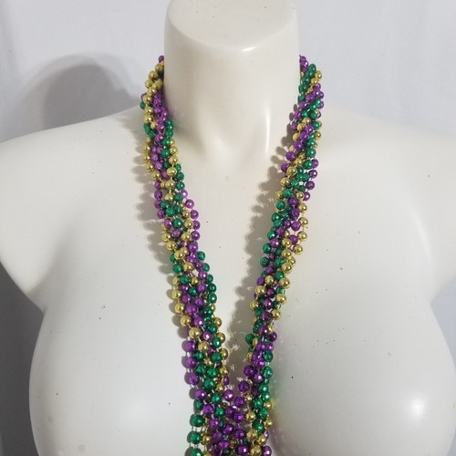 Krewe Of Hercules Theme 36" Mardi Gras Carnival Bead Boa Feathery Necklace Throw - Picture 6 of 9