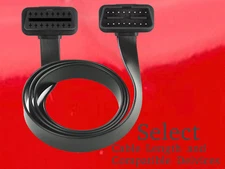 16 Pin Flexible OBDII Flat Long Cord Extension Cable for OBD2 J1962/CAN Scanners