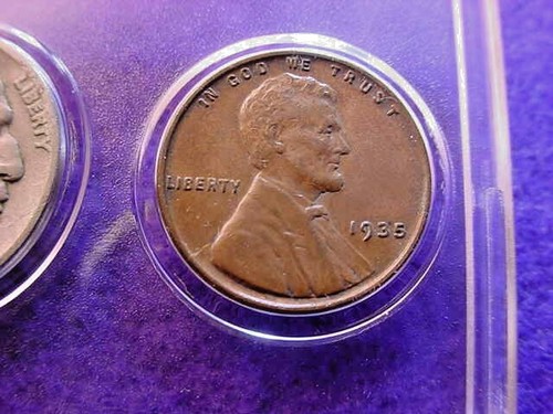 1935 PHILADELPHIA 5 COIN MINT SET GREAT 90% SILVER coins! #10 - Picture 6 of 7