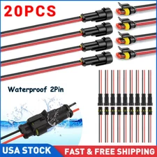 20X Car Electrical Wire Cable 2Pin Connector Way Plug Kit Male Female Waterproof
