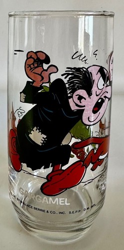1982 Hardees Smurf Drinking Glass Gargamel Smurf Peyo