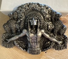 1981 Bergamot Siskiyou Native American Indian Chief Belt Buckle Arroyo Grande