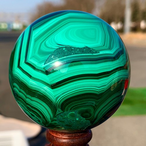 465GRare Natural Malachite quartz hand Carved ball Crystal Healing - 第 17/24 張圖片
