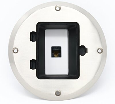 RiteAV 1 Gang 1 Port Cat6 Floor Box Stainless Steel