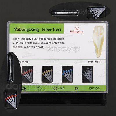 100pcs Dental Fiber Post Resin & 20 Drill Screw Glass Endo Thread High-intensity