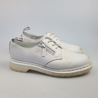 Women's DOC MARTENS 'W/Zip' Sz 7 US Shoes White Leather | 3+ Extra 10% Off