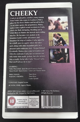 Cheeky (2000) VHS Tinto Brass Arrow Films RARE English Version MINT! - Picture 2 of 3