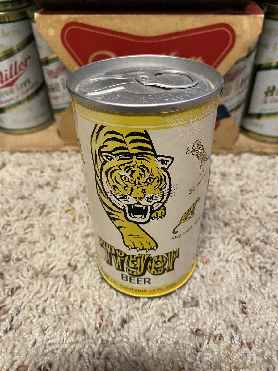 Tiger beer can jackson brewing co paper label can new orleans la