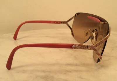 Vintage CHRISTIAN DIOR 2434 48 Large Shield Pink Sunglasses