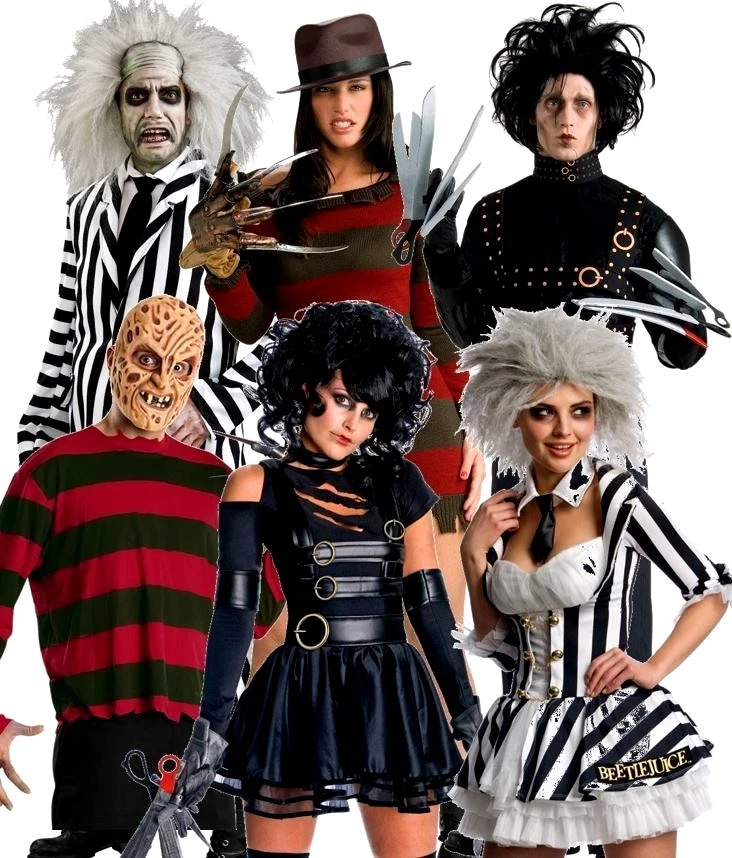 Adult 80s Halloween Movie Fancy Dress Costume Beetlejuice Scissorhands  Krueger