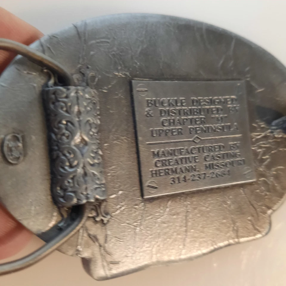 Hebilla de cinturón Gold Wing Road Riders Association Michigan Upper Pennisla Chapter Foto 3 de 4