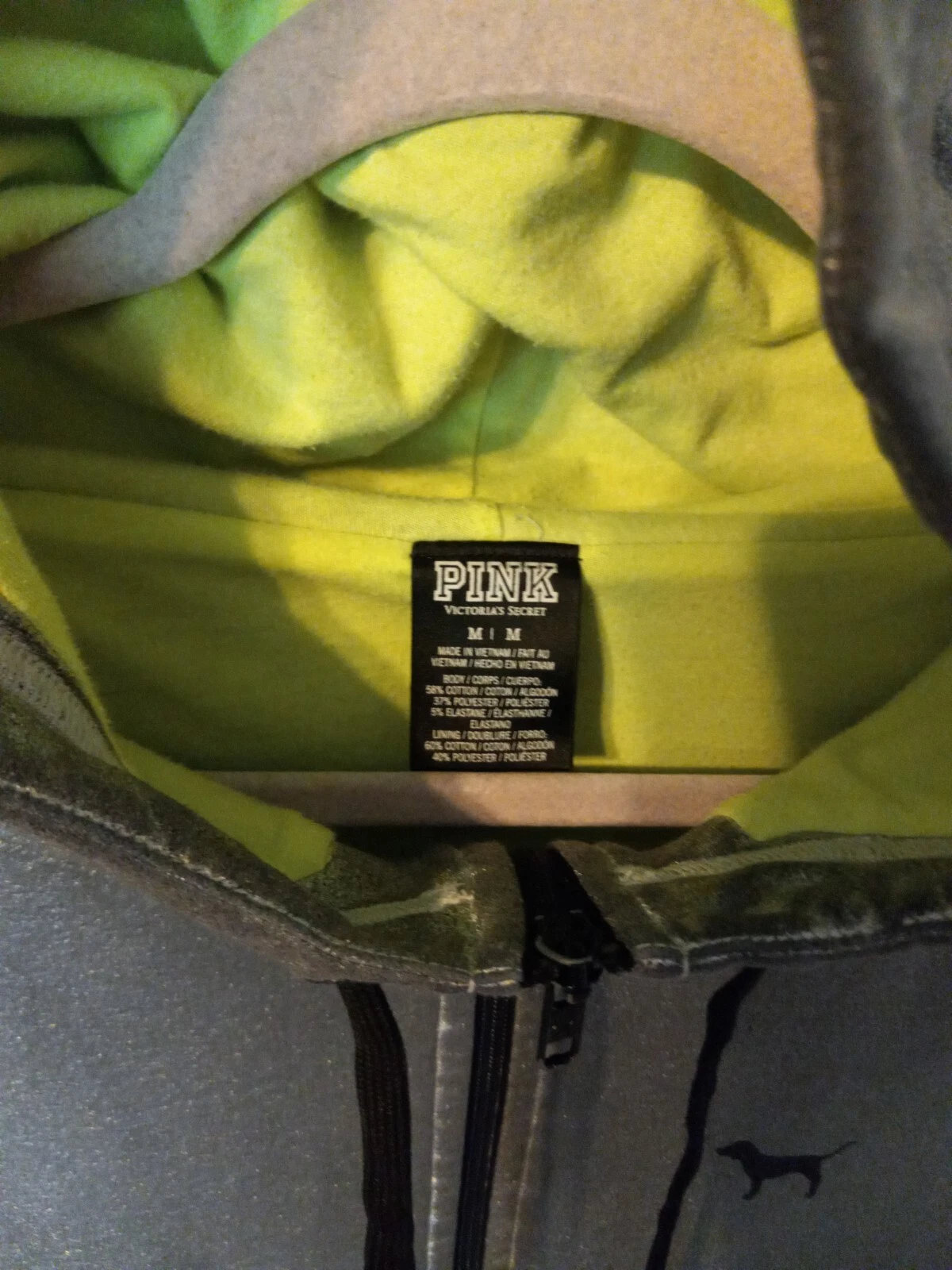 UNDERCOVER Nuovo con etichetta! Giacca con cappuccio Victoria's Secret rosa sfilata di moda GRIGIO taglia M