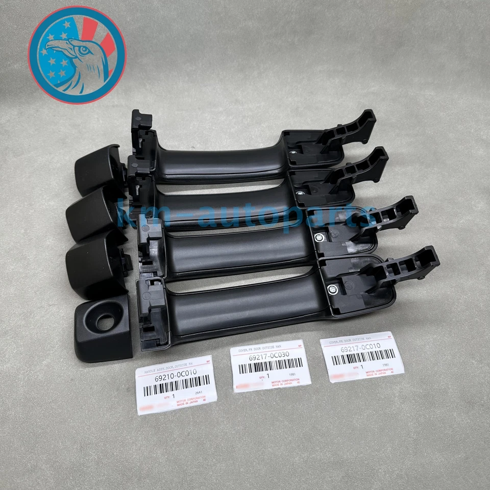 New Set of 4 Exterior Door Handles Black For 2007-2018 Toyota Tundra 69210-0C010 Foto 4 de 4