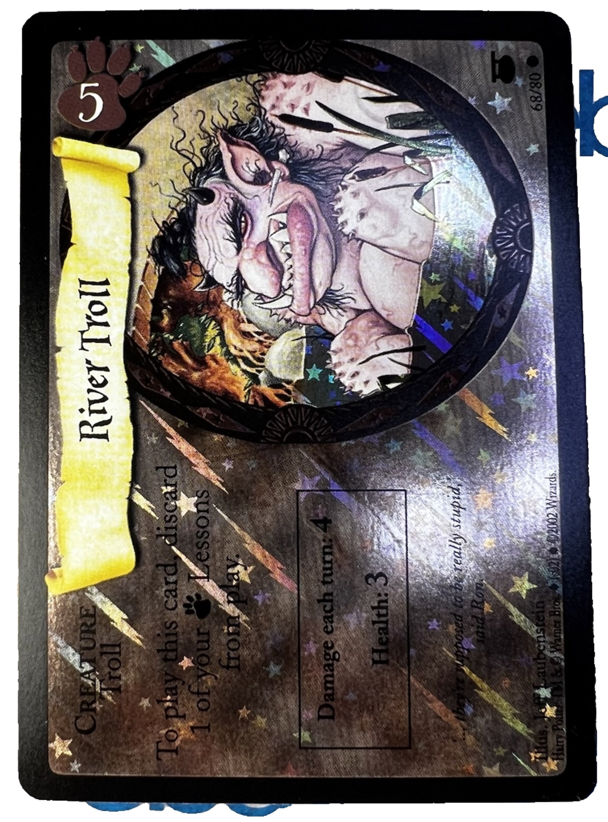 Harry Potter TCG River Troll Creature Card #68/80 WOTC Foil Rare Card ...