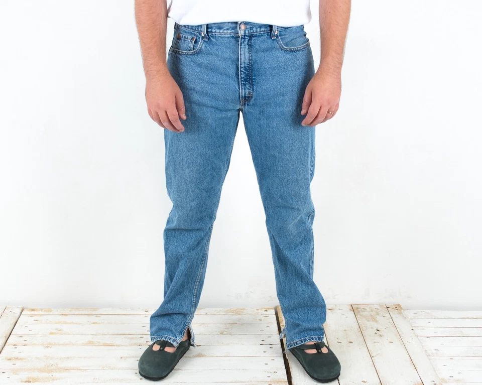 Levis Strauss Orange Tab 615 vintage Hommes W38 L34 Jean Pantalon Split Ourlets - Photo 2/4