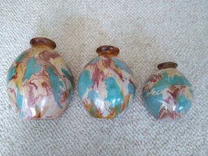Chulucanas Peru Pottery Graduated  Wall Pockets by Jesus Rivas 2000