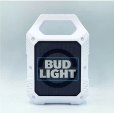 Bud Light Bluetooth 5.0 Mini Party Speaker w/LED Light show/FM Radio. NIB.
