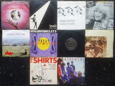 10 x Post Punk 7  Vinyl Records (Singles). Mixed Artists. Job Lot.