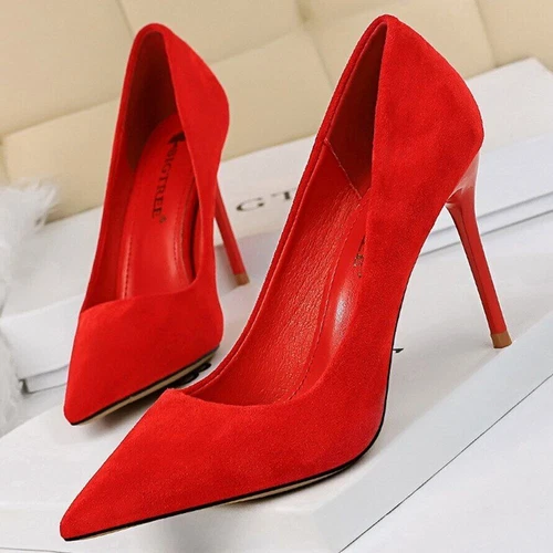 Sexy Damen-Pumps spitz zulaufend dünne High Heels modische Stilettos Partyschuhe - Bild 6 von 29