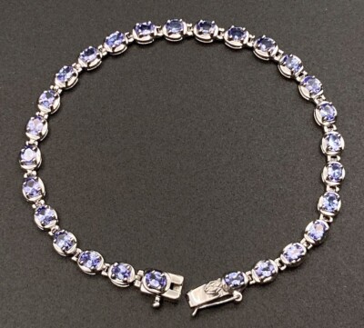 Superb Affinity Gems Sterling 4.59tcw Lavender Tanzanite Tennis Bracelet M/L 9g