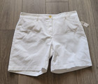 NWT Talbots Chino Shorts Women's 12 White Stretch 36 x 7 High Rise