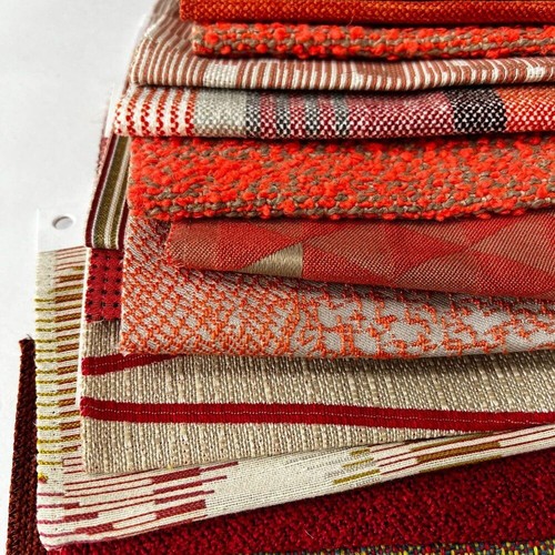 20 Designer Upholstery Fabric Remnants Red | Quilting Squares Craft Textile - Picture 7 of 8