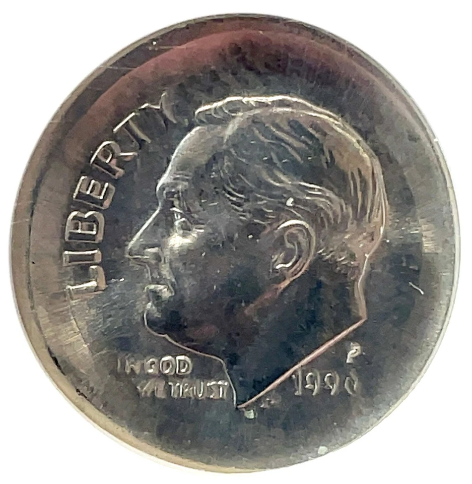 1996-P BROADSTRUCK DIME NGC Mint Error MS66 Roosevelt 10c Coin. - Image 2 of 4