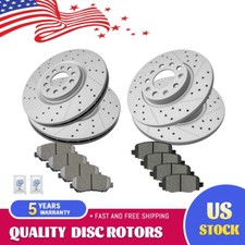 Front & Rear Drilled Brake Rotors + Ceramic Pads for Chrysler 200 Jeep Cherokee