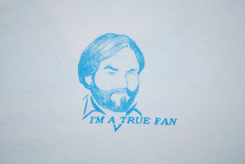 Vtg Adidas 80's White Logo Tri Foil Single Stitch T Shirt I'm a True Fan XL - Picture 3 of 5