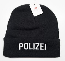 POLIZEI Strickmütze Thinsulate® Innenfutter Wintermütze Mütze bestickt weiß