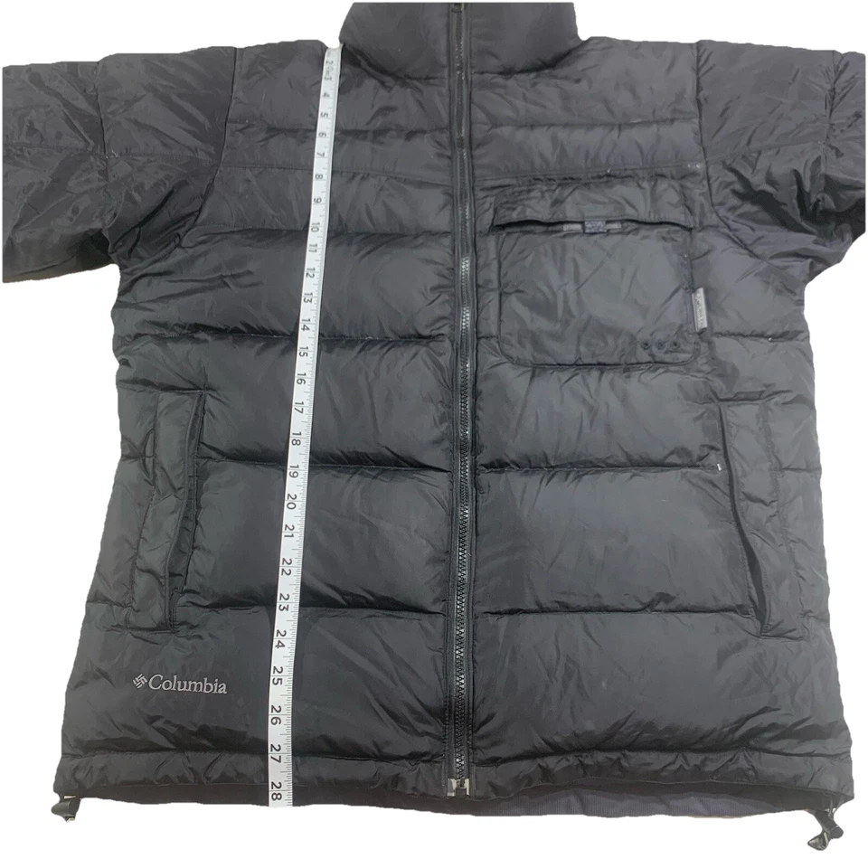 Chaqueta acolchada con cremallera Columbia para hombre M gris negra reversible aislamiento de plumón Foto 3 de 4