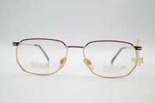 Vintage EBM Design W281 Titanium Gold Violet Oval Glasses Frame NOS