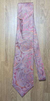 ALTEA MILANO Made In Italy Pink Multicolor Floral Men s 100% Silk Tie Hand Made