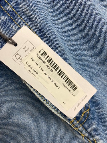 Pantaloncini Principles Petite Turn Up Denim Lavaggio Leggero Donna Taglia UK 14 Nuovi con etichette - Foto 3 di 12