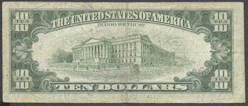 Vintage 1981 US $10 Ten Dollar Bill (Chicago, IL Federal Reserve Banknote) - Picture 3 of 5
