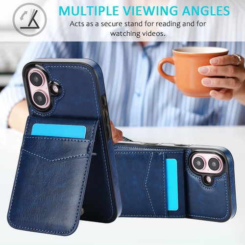 For iPhone 16 15 14 Pro Max 13 12 11 XS Leather Wallet Card Case Slim Back Cover - Picture 22 of 54