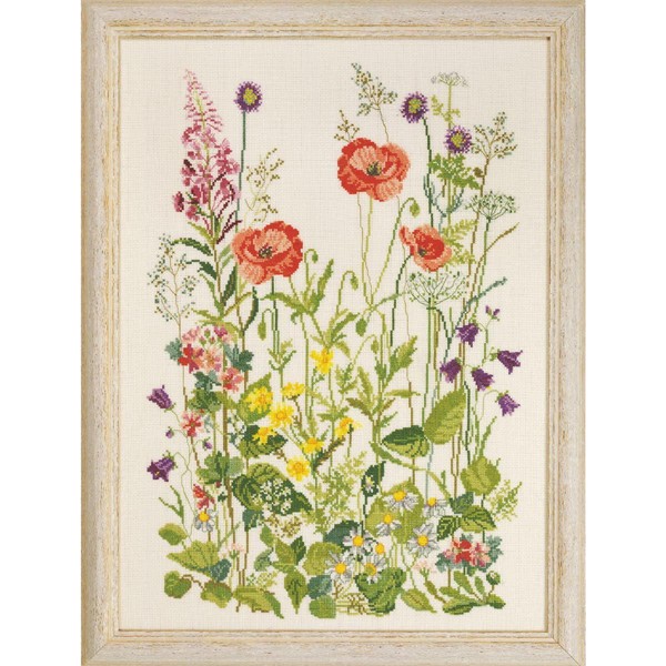 "Permin Kreuzstich Stickpackung \"Mohnblumen\", ZäHlmuster, 33X45Cm, 90-2315"-image