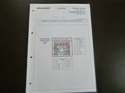 Original Service Manual Schaltplan  Blaupunkt  Renault G5RDS Renault G5 RDS Clio